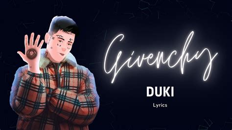 givenchy letra|givenchy duki letra.